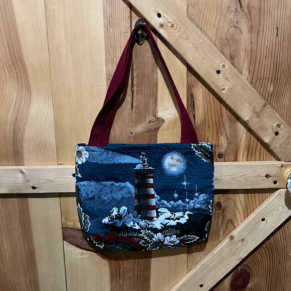 Mohawk Home Light House Christmas small tapestry bag